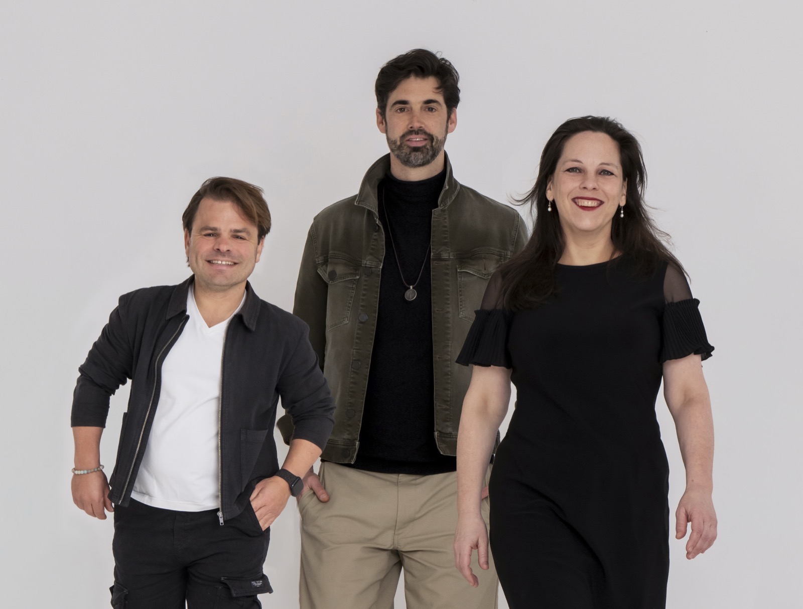 The Curious Piano Collective persfoto – Roel van Velzen, Ruben Hein en Daria van den Bercken